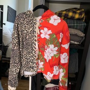 Double pattern crop hoodie from urban outfitters